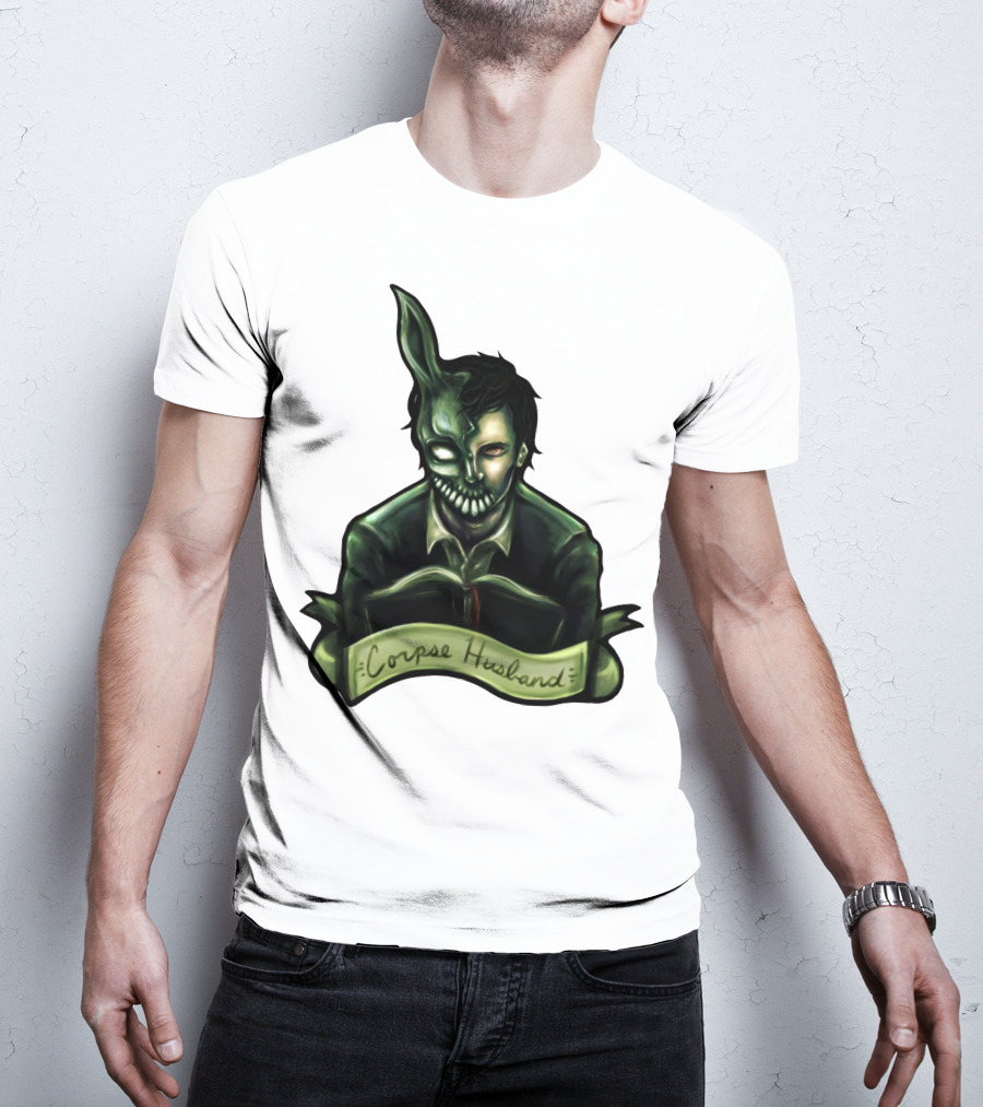 Corpse Husband Half-Mask Grim Monocle Banner T-Shirt