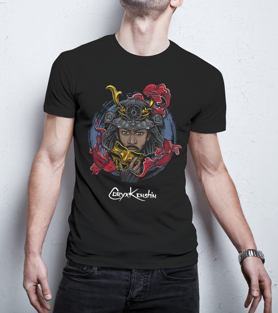 CoryxKenshin Samurai Armor Design With Red Koi Fish T-Shirt