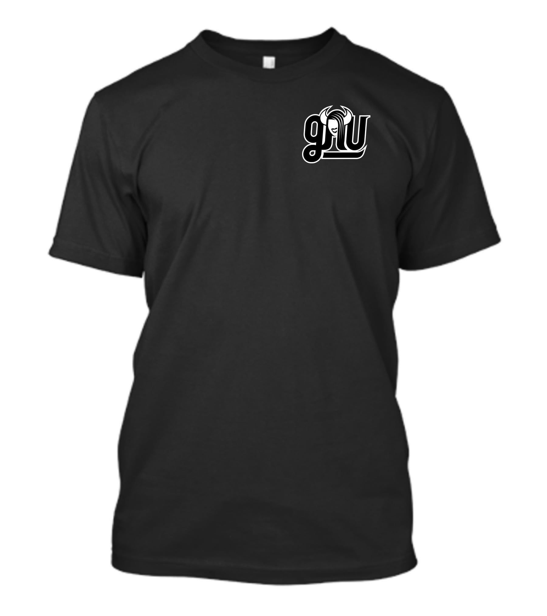 Gnu Stylish Logo With Horns And Hair T-Shirt