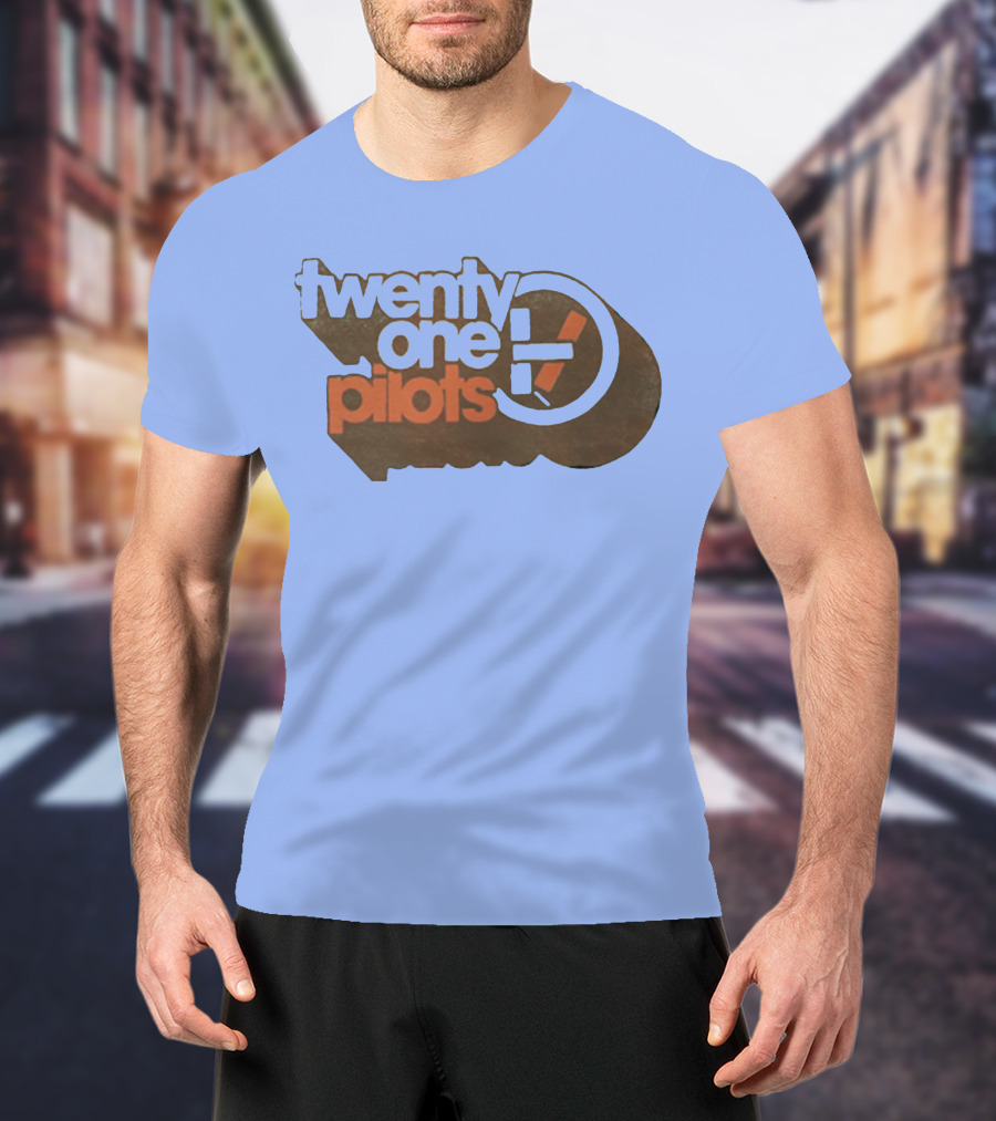 Twenty One Pilots Logo On Light Blue Background T-Shirt