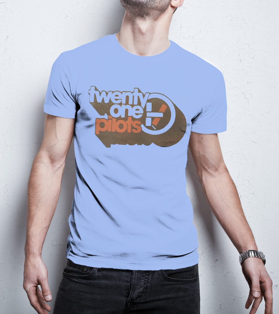 Twenty One Pilots Logo On Light Blue Background T-Shirt