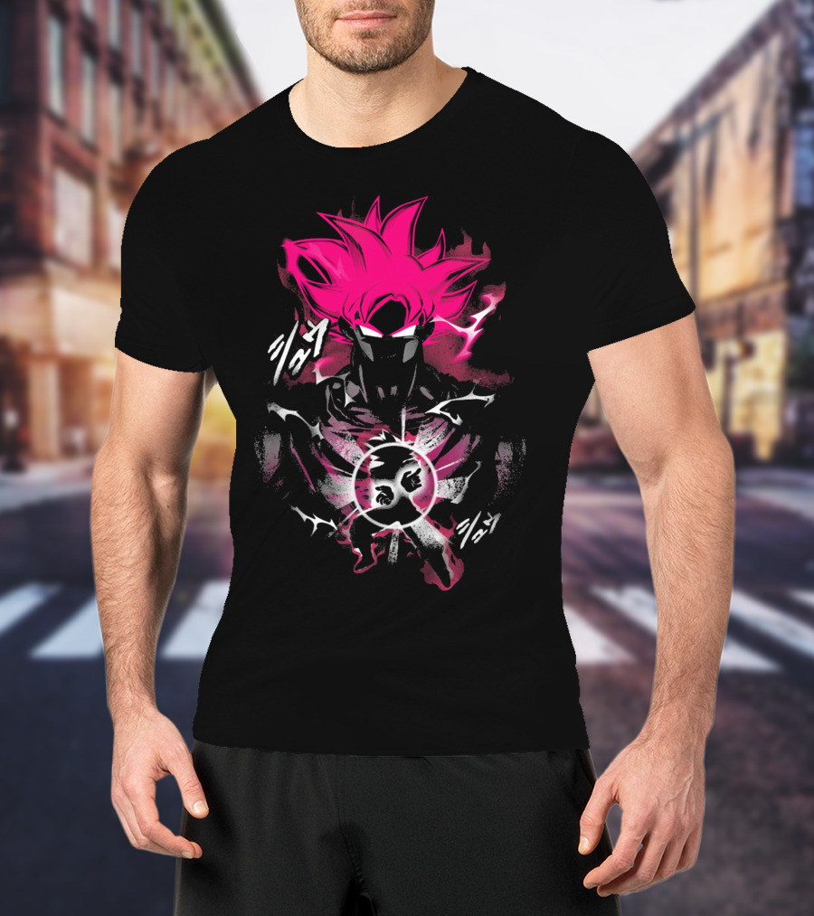 Attack Of The Saiyan Pink Hair Power Energy Aura T-Shirt