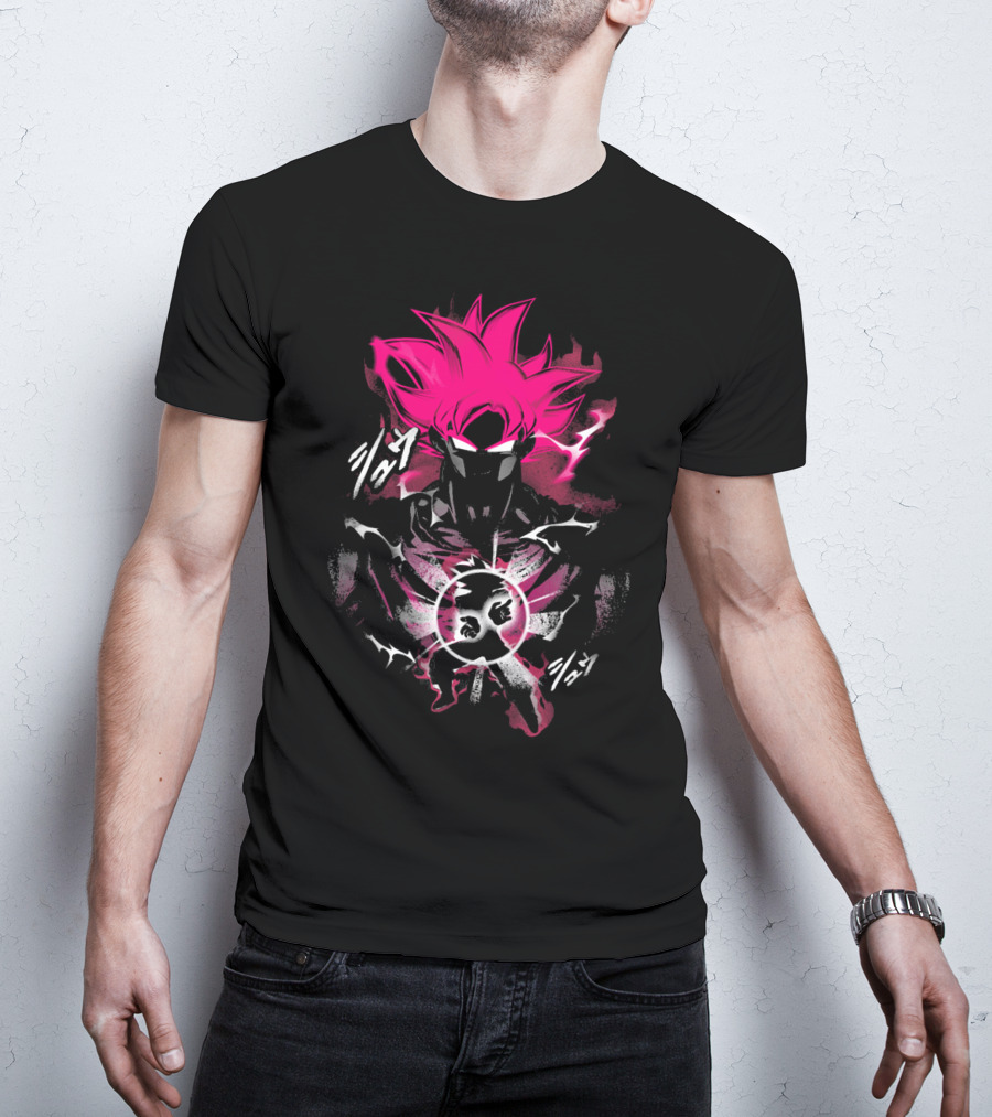 Attack Of The Saiyan Pink Hair Power Energy Aura T-Shirt