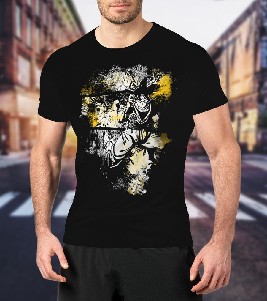 Grunge Instinct Goku Super Saiyan Yellow And Black Elements T-Shirt