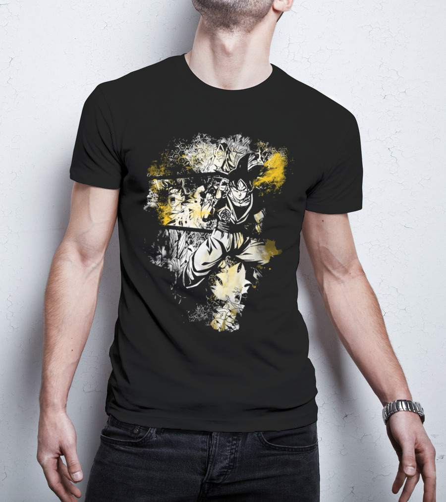 Grunge Instinct Goku Super Saiyan Yellow And Black Elements T-Shirt