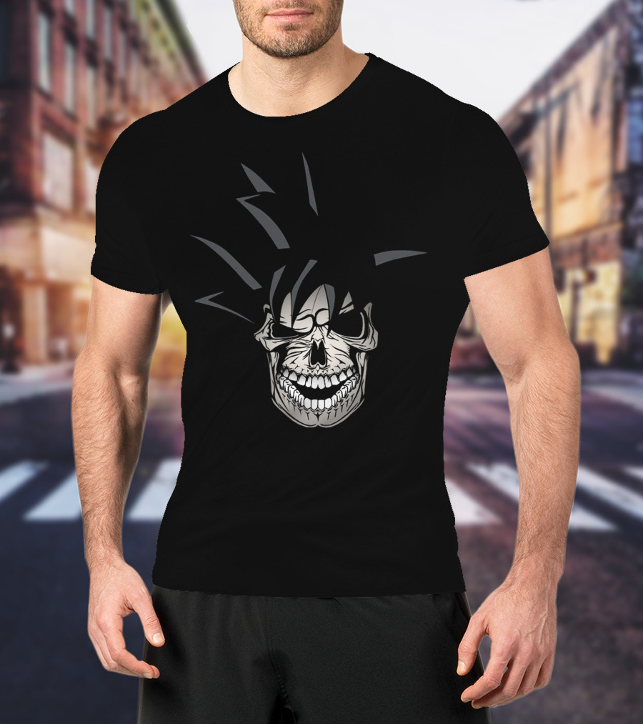 Krazy Saiyan Skull With Spiked Hair T-Shirt