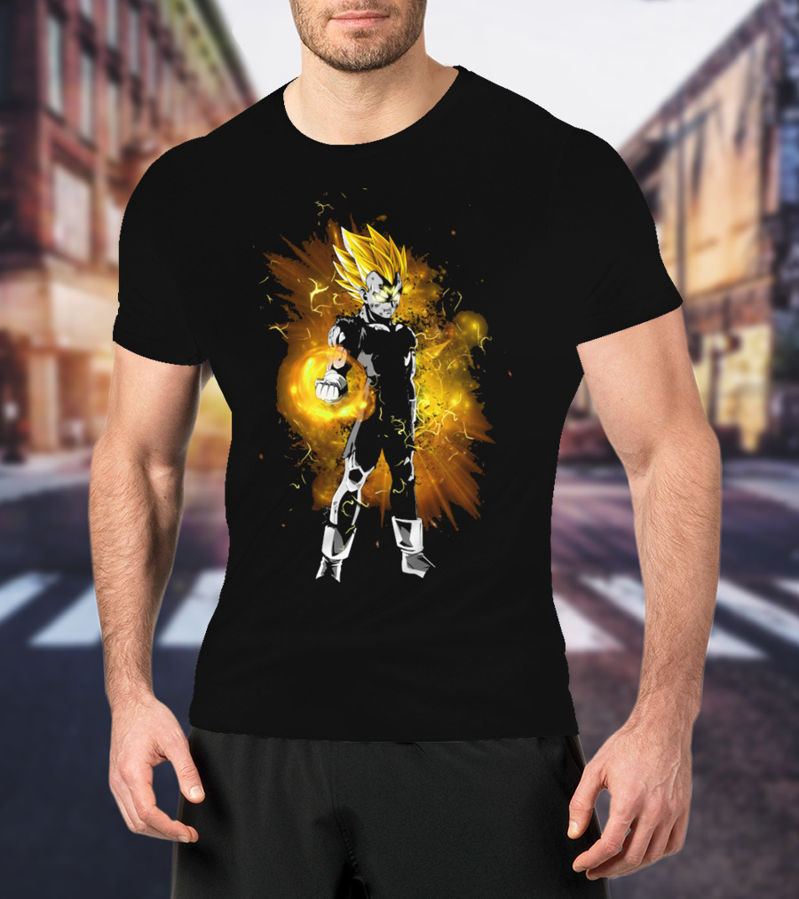 Majin Vegeta Ultimate Sacrifice Fiery Aura Power Stance T-Shirt