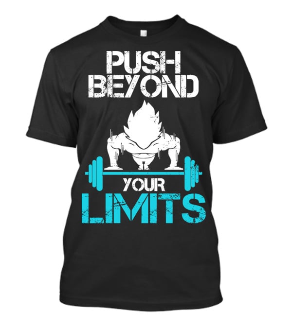 Push Beyond Your Limits Super Saiyan Goku Bench Press Power T-Shirt
