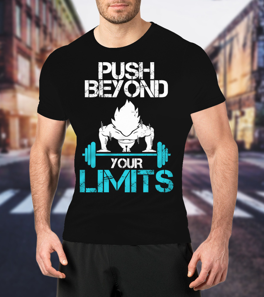 Push Beyond Your Limits Super Saiyan Goku Bench Press Power T-Shirt