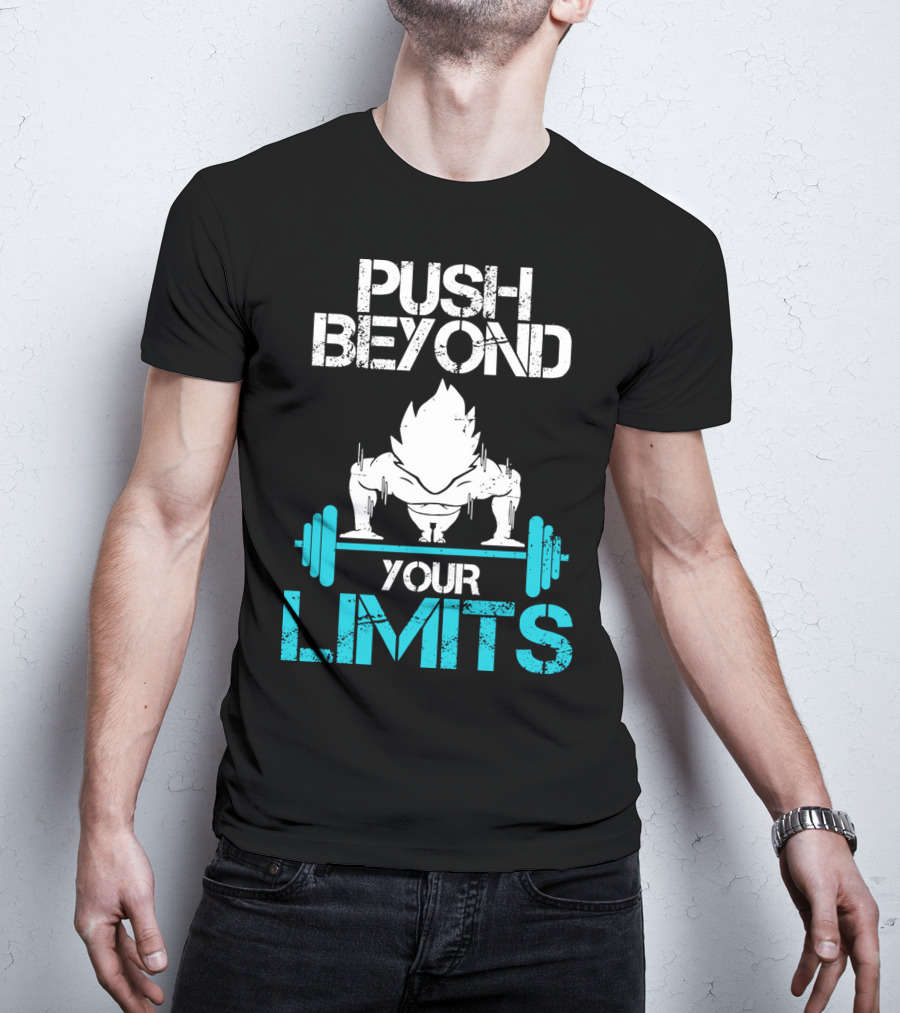 Push Beyond Your Limits Super Saiyan Goku Bench Press Power T-Shirt