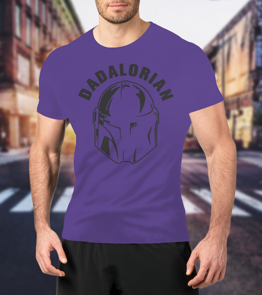 Dadalorian Funny Family Daddy Lover Father's Day Mandalorian Helmet T-Shirt