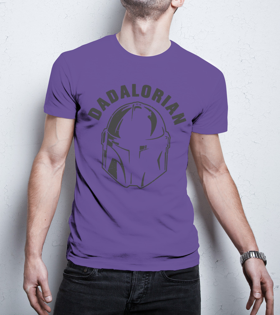 Dadalorian Funny Family Daddy Lover Father's Day Mandalorian Helmet T-Shirt