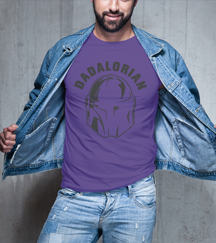 Dadalorian Funny Family Daddy Lover Father's Day Mandalorian Helmet T-Shirt