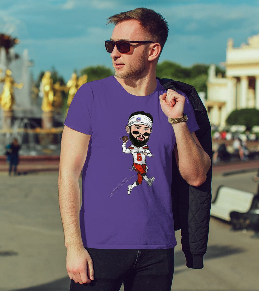 Baker Mayfield Cleveland Browns Football Cartoon Player Number 6 T-Shirt