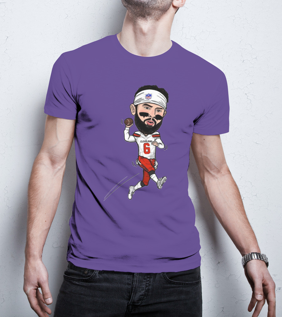 Baker Mayfield Cleveland Browns Football Cartoon Player Number 6 T-Shirt