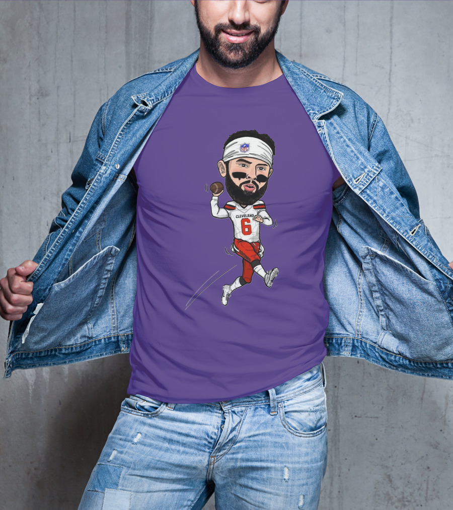 Baker Mayfield Cleveland Browns Football Cartoon Player Number 6 T-Shirt