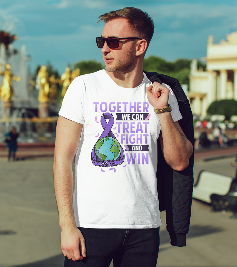 Together We Can Treat Fight And Win World Cancer Day Awareness Fight Against Cancer T-Shirt