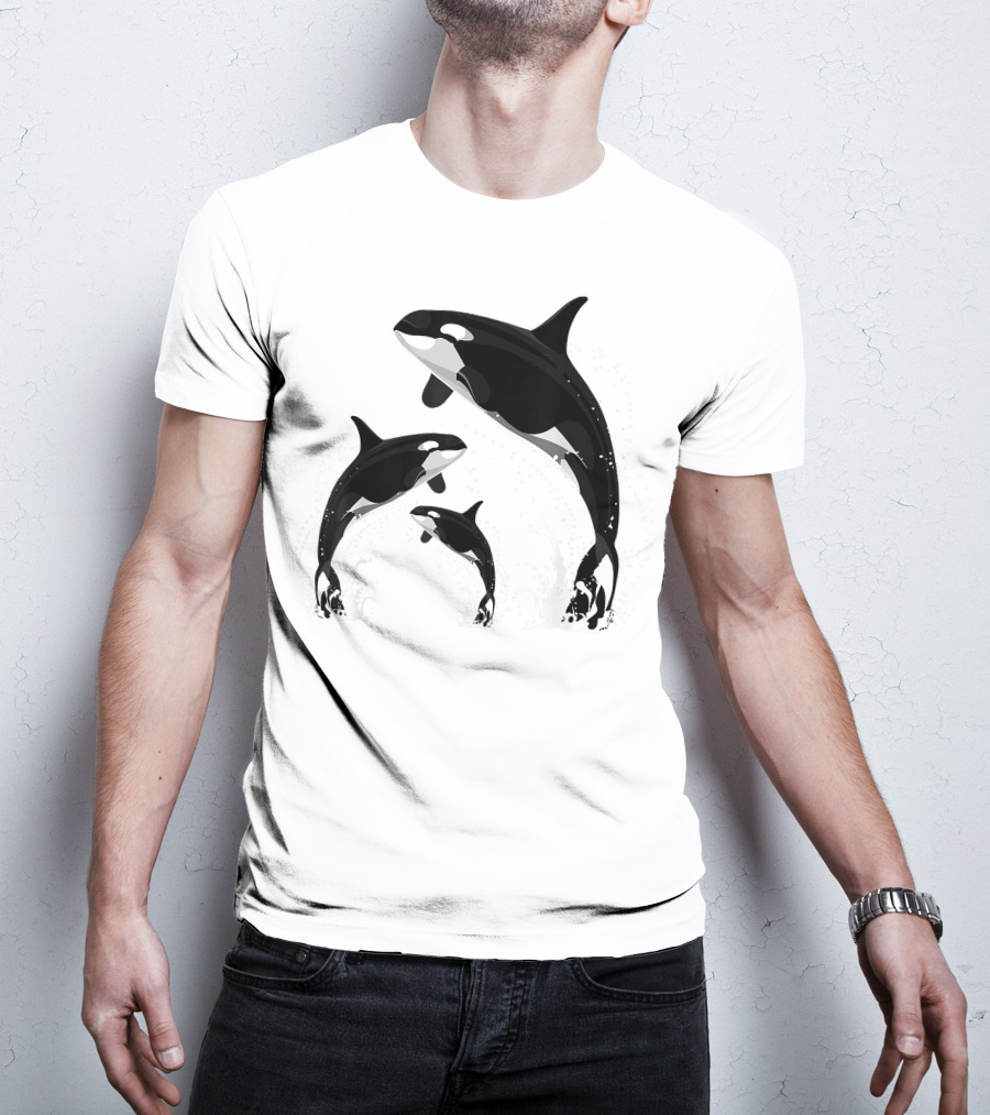 Killer Whale Jumping Orca Splash Trio T-Shirt