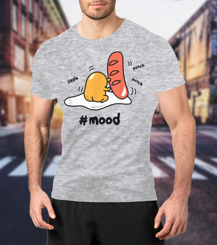 Gudetama Jiggle Punch Punch Hot Dog #Mood T-Shirt