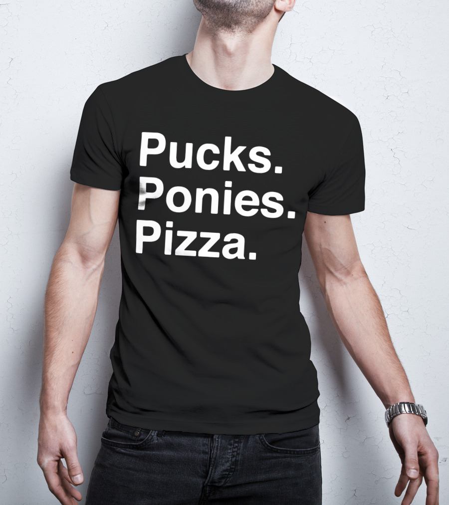 Elio Imbornone Pucks Ponies Pizza Fun T-Shirt