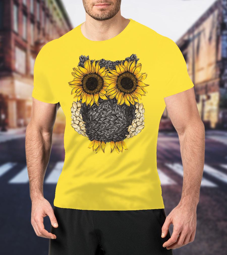 Sunflower Sunflower Owl Owl Sunflower Sunflower T-Shirt