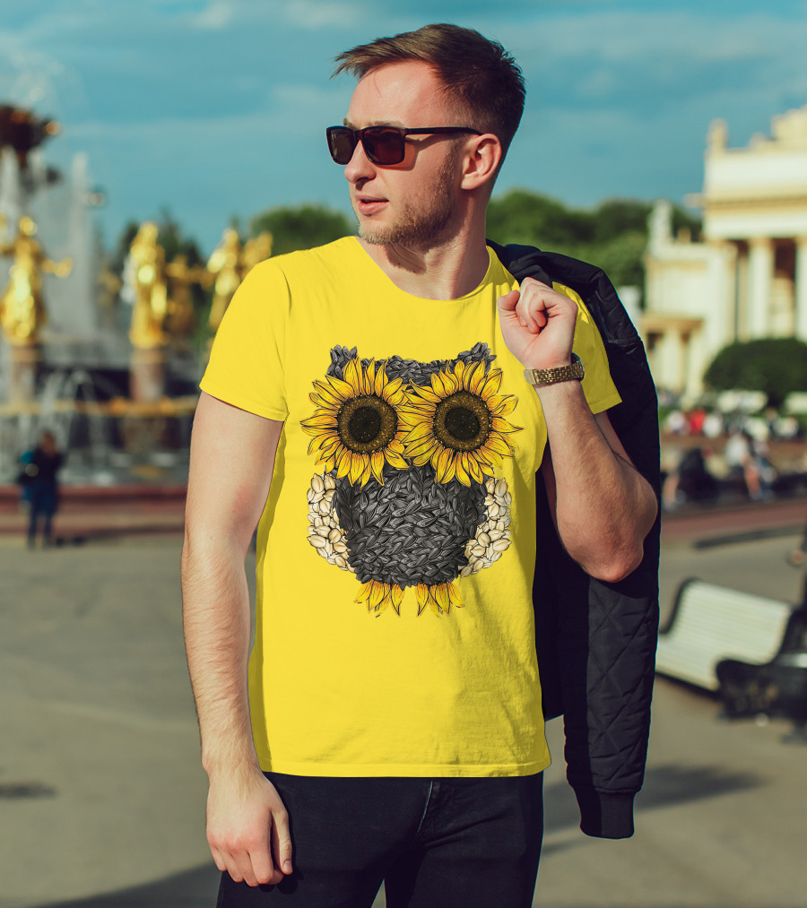 Sunflower Sunflower Owl Owl Sunflower Sunflower T-Shirt