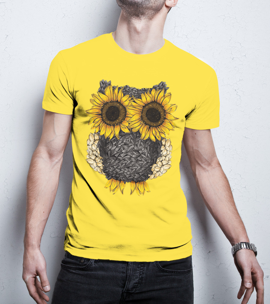 Sunflower Sunflower Owl Owl Sunflower Sunflower T-Shirt