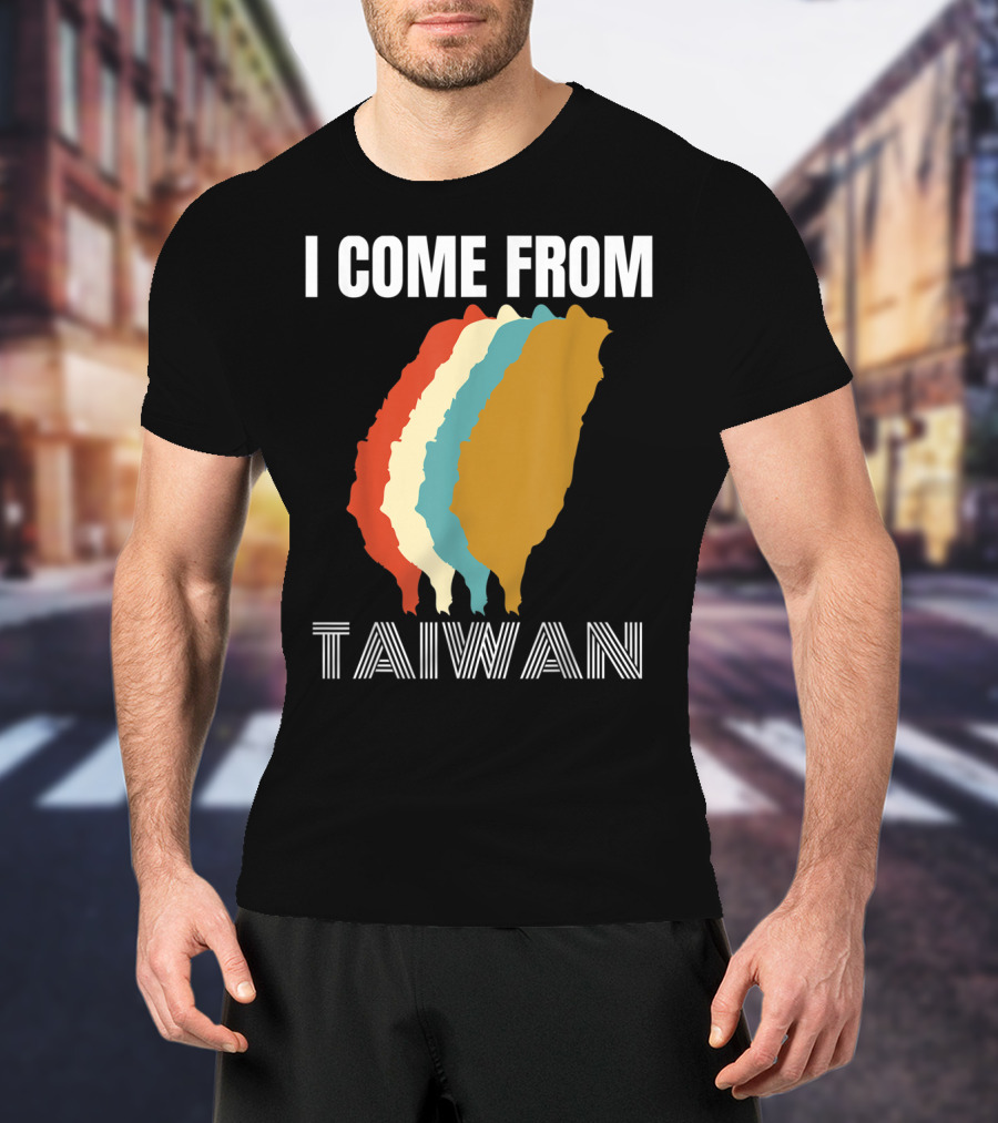 I Come From Taiwan Colorful Silhouette Map T-Shirt