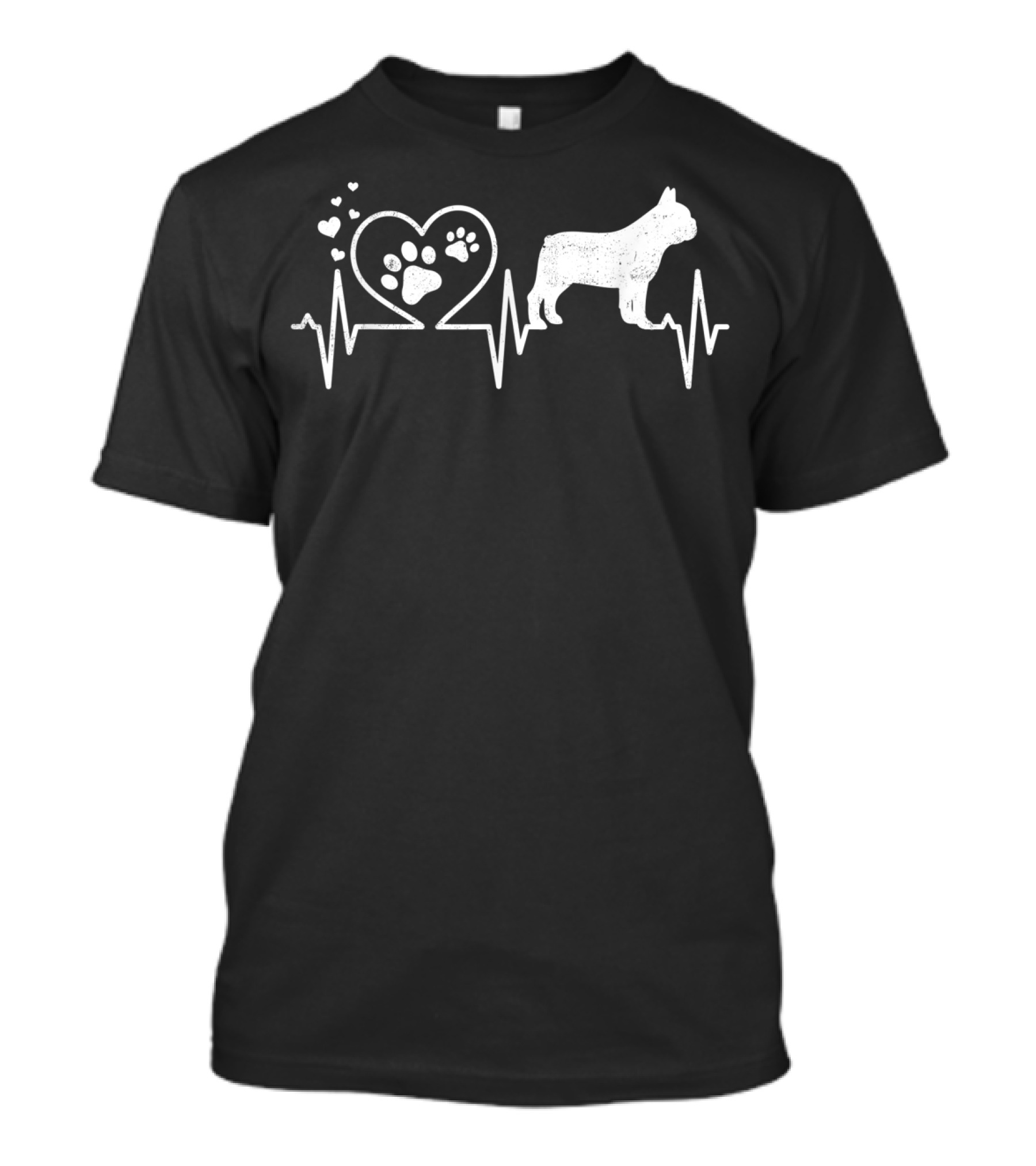 Frenchie French Bulldog Heartbeat Mom Dad Mama Love T-Shirt
