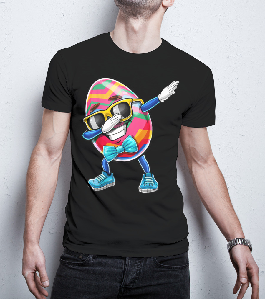 Dabbing Easter Egg With Sunglasses And Bowtie For Easter Sunday T-Shirt