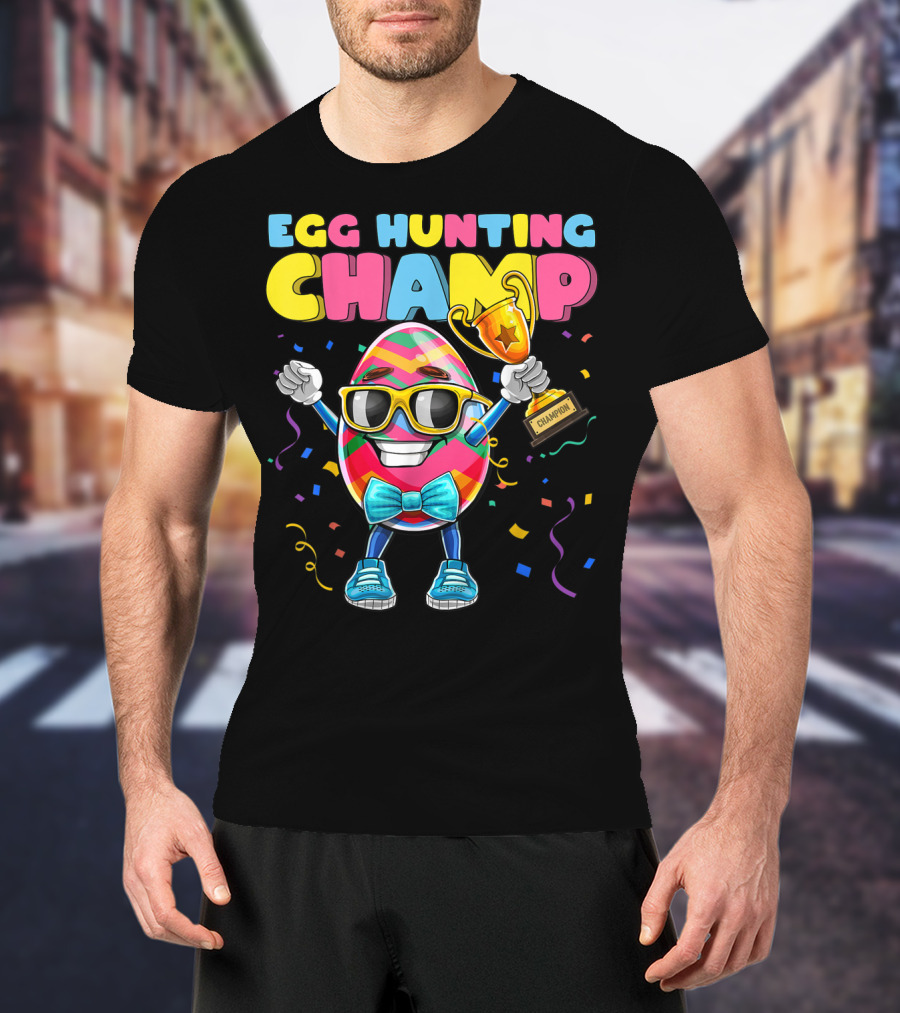 Egg Hunting Champ Easter Egg Champion Trophy Confetti T-Shirt