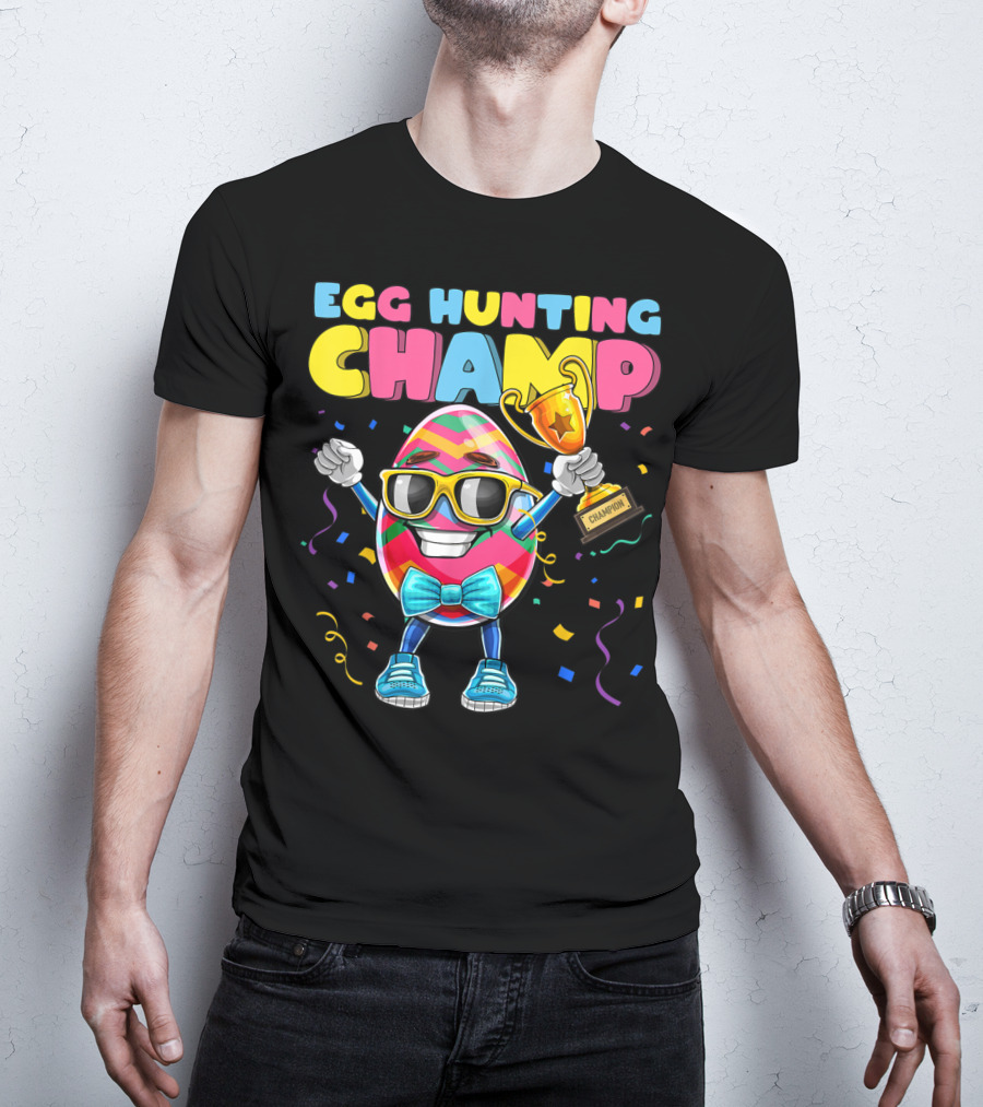 Egg Hunting Champ Easter Egg Champion Trophy Confetti T-Shirt