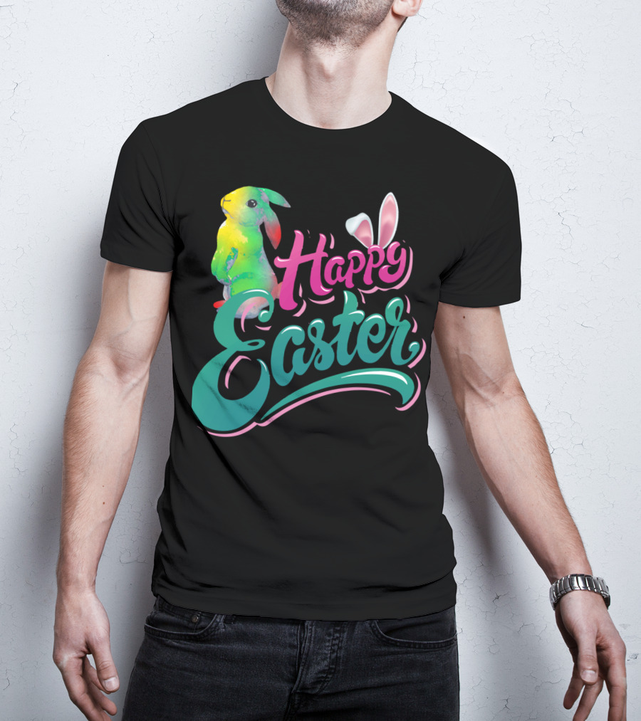 Happy Easter Watercolor Bunny Vibrant T-Shirt