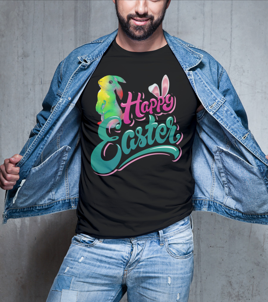 Happy Easter Watercolor Bunny Vibrant T-Shirt