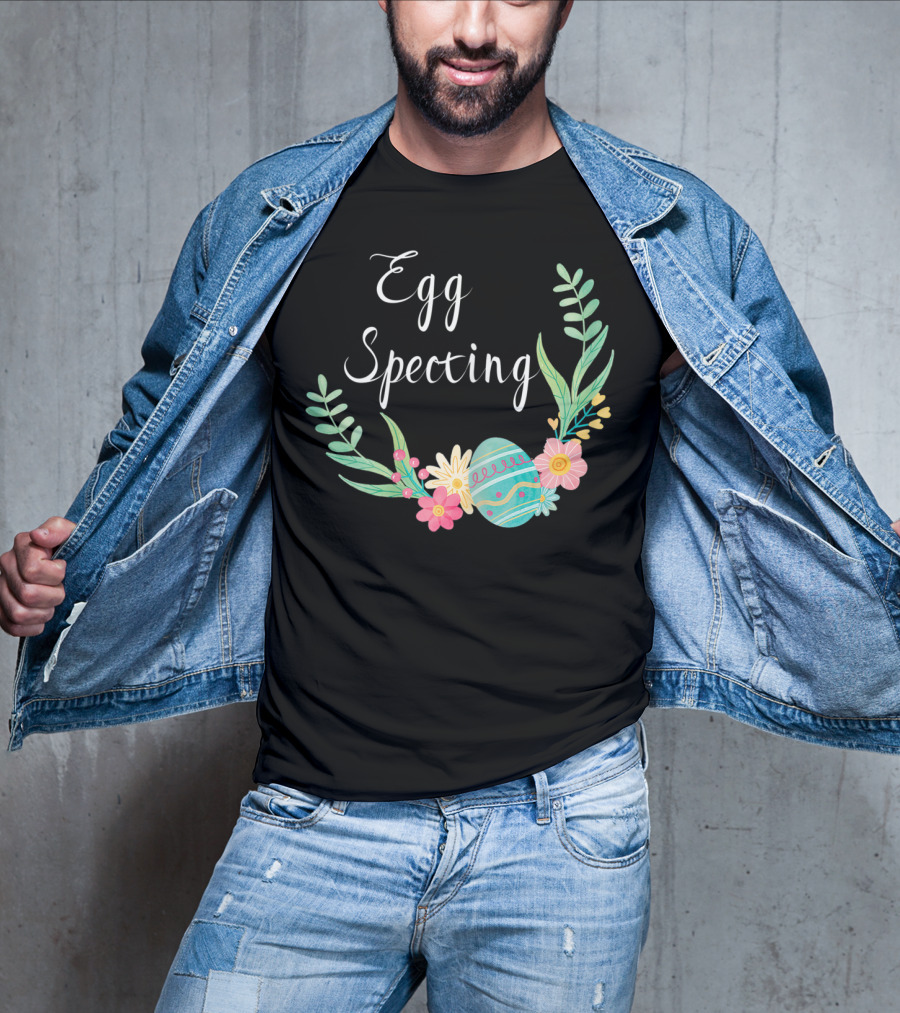 Egg Specting Pregnancy Announcement Floral Easter T-Shirt