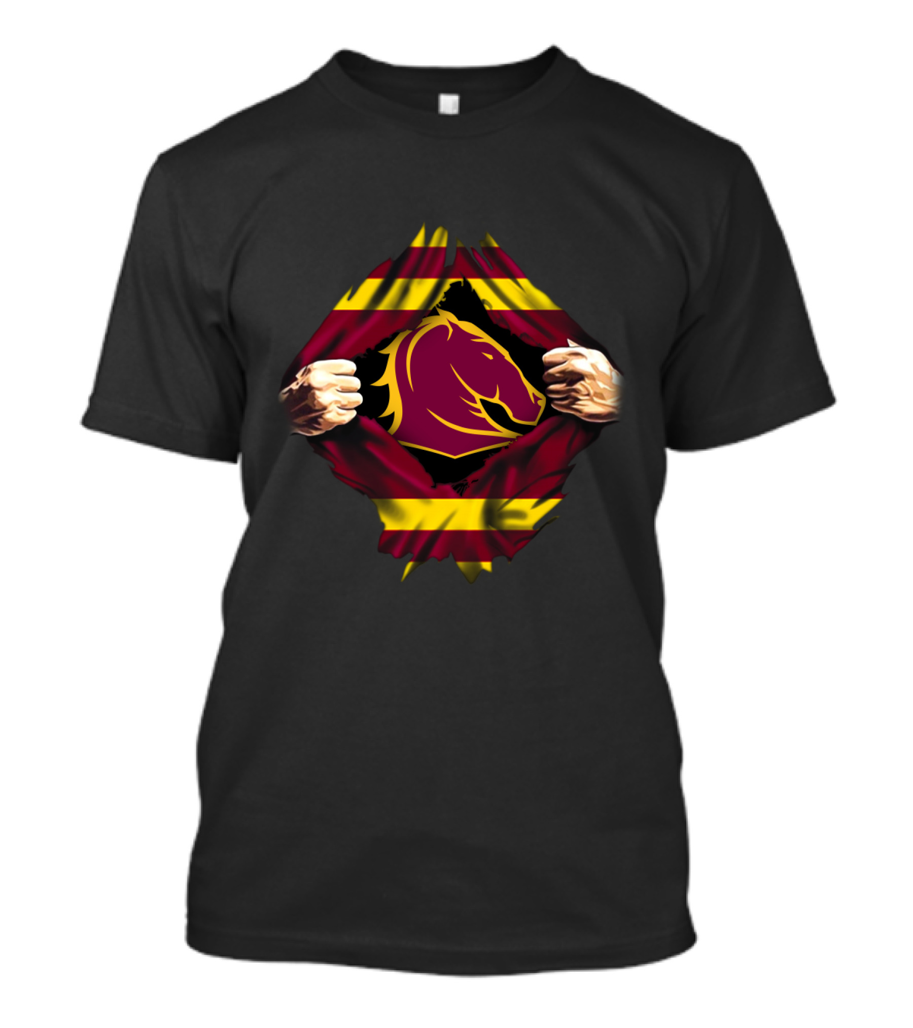 Brocons Flag Reveals Maroon And Yellow Horse T-Shirt