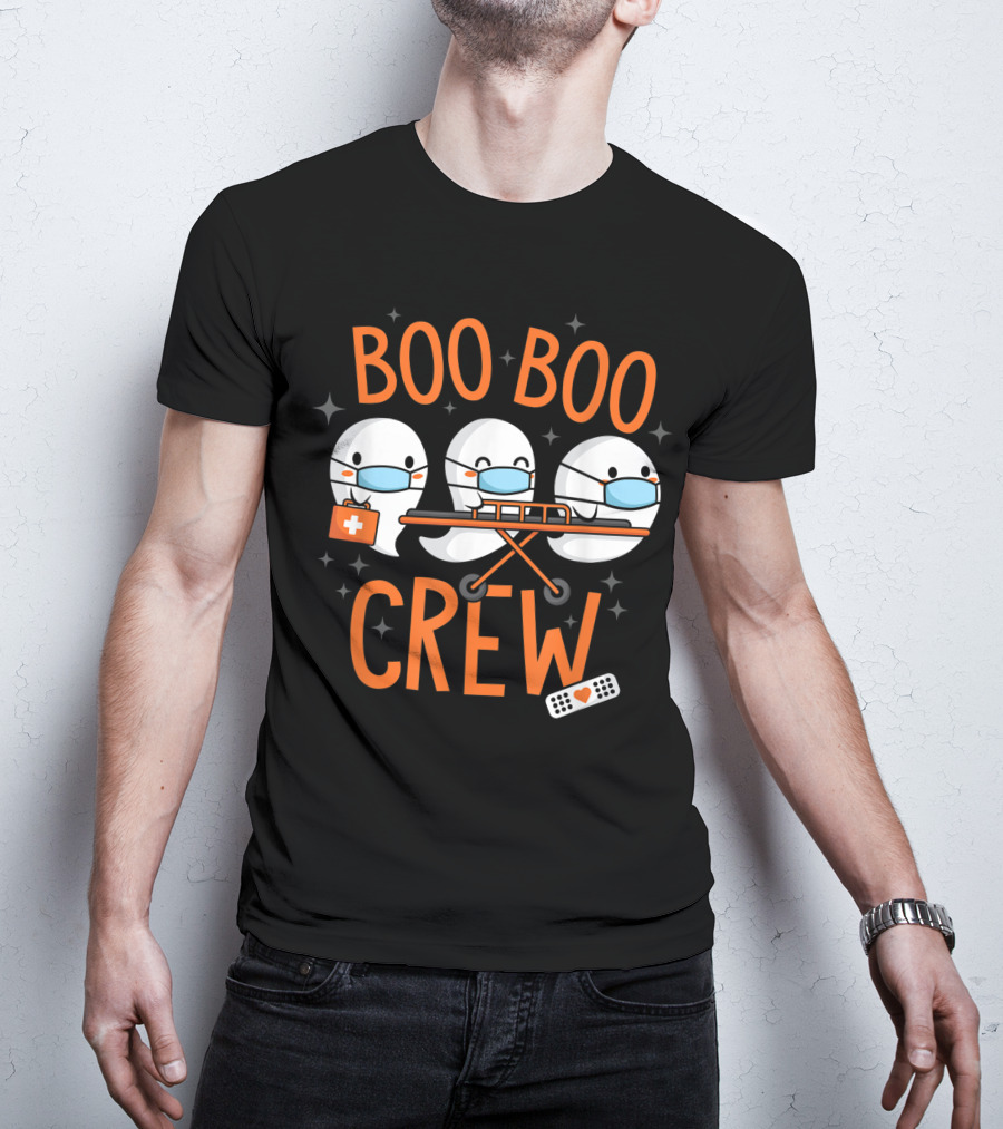 Boo Boo Crew Ghost Doctor Paramedic Nurse Halloween Costume T-Shirt