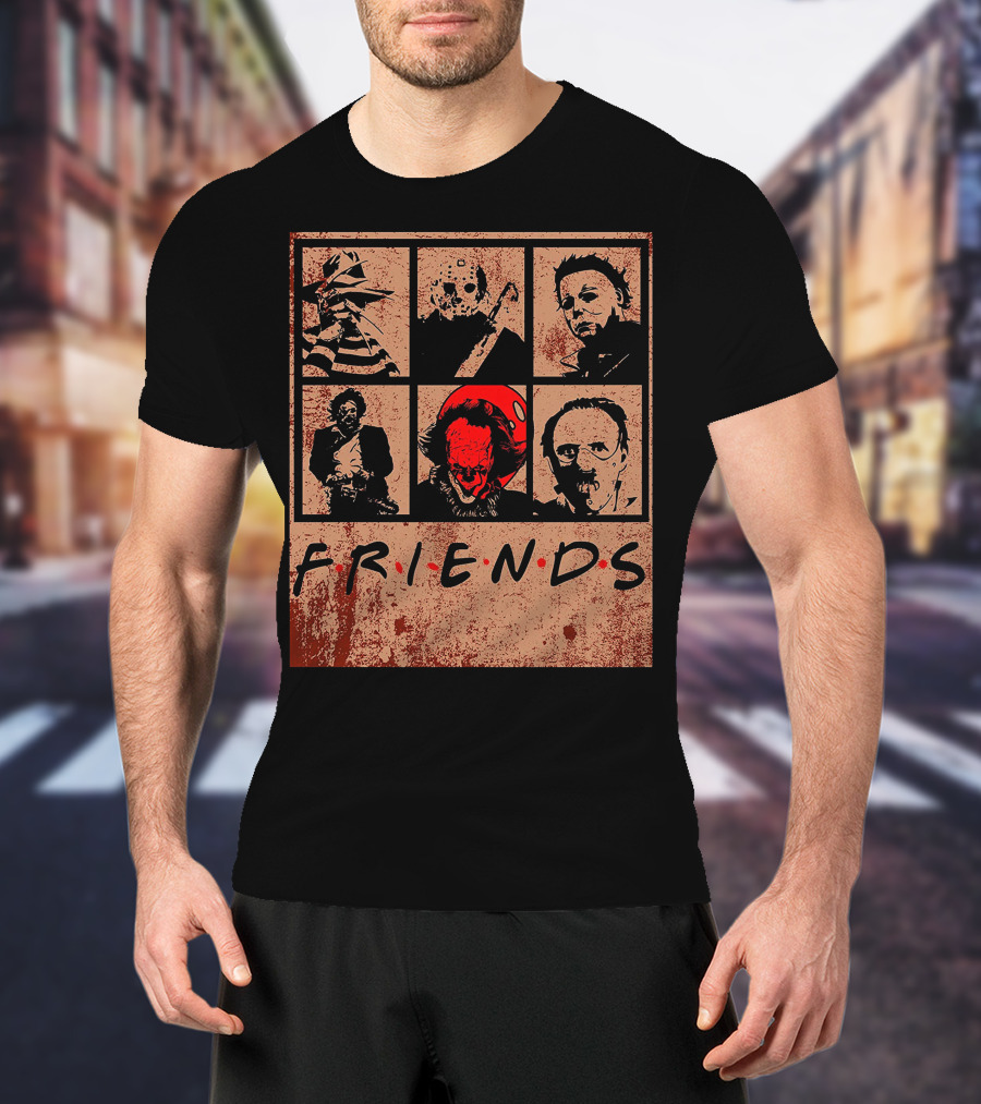 Halloween Nightmare Horror Movies Icons Horror Friends Party T-Shirt