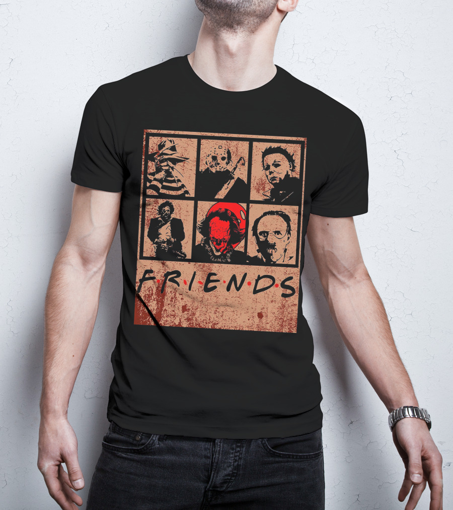 Halloween Nightmare Horror Movies Icons Horror Friends Party T-Shirt