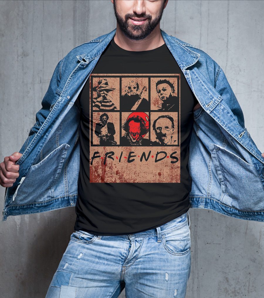 Halloween Nightmare Horror Movies Icons Horror Friends Party T-Shirt