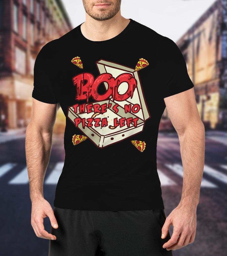BOO Pizza Box Surprise There's No Pizza Left Scattered Slices T-Shirt