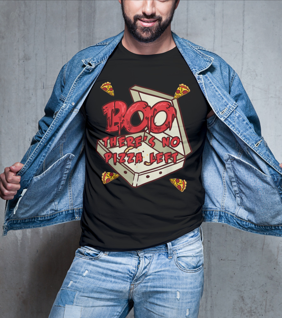 BOO Pizza Box Surprise There's No Pizza Left Scattered Slices T-Shirt
