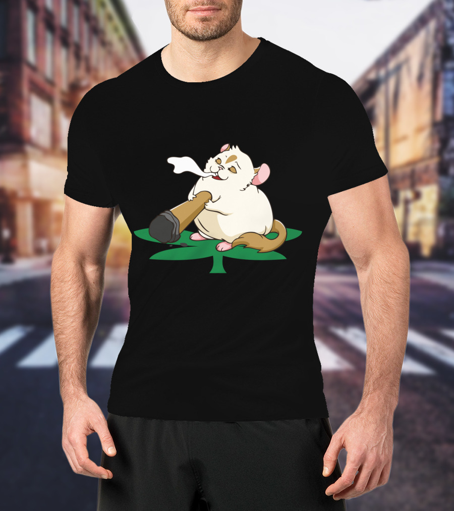 Chinchillin Weed Smoking Chinchilla THC Marijuana Cannabis Leaf T-Shirt