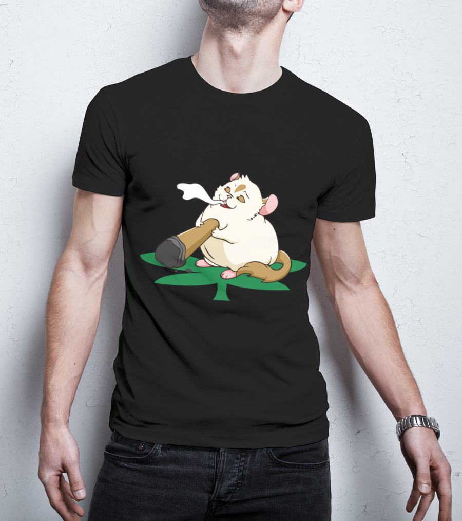 Chinchillin Weed Smoking Chinchilla THC Marijuana Cannabis Leaf T-Shirt