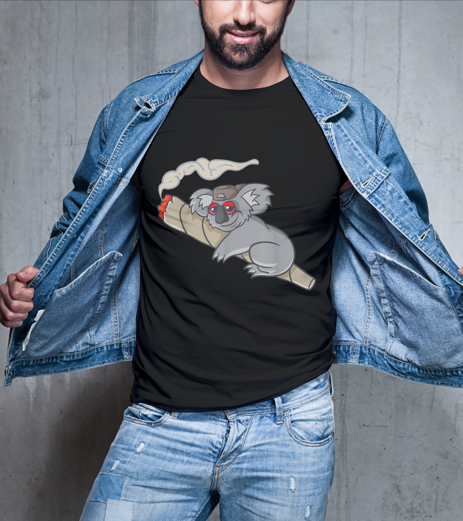 Koala Stoner Smoking Weed Marihuana Don't Care Bear T-Shirt