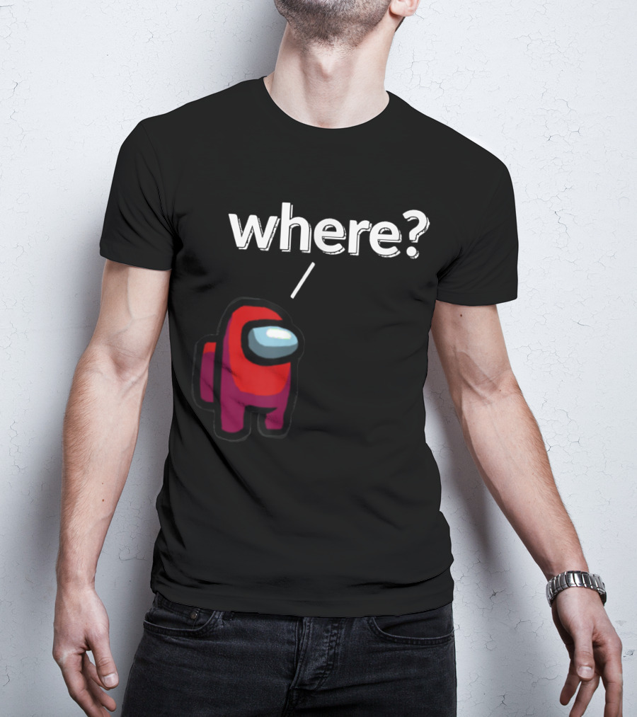 Impostor Among Us Where Essential Red Crewmate Question Mark T-Shirt