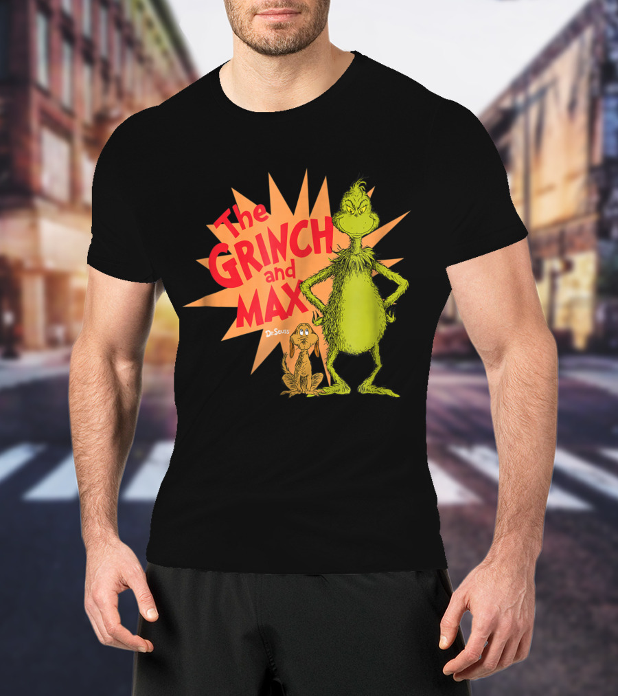 The Grinch And Max Dr. Seuss Burst T-Shirt