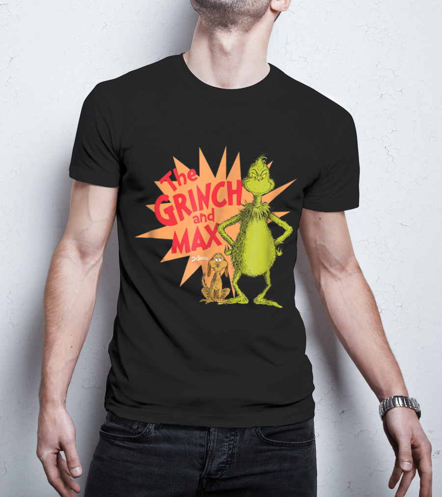 The Grinch And Max Dr. Seuss Burst T-Shirt