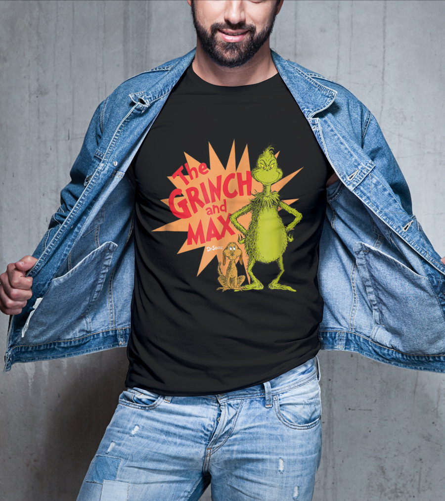 The Grinch And Max Dr. Seuss Burst T-Shirt