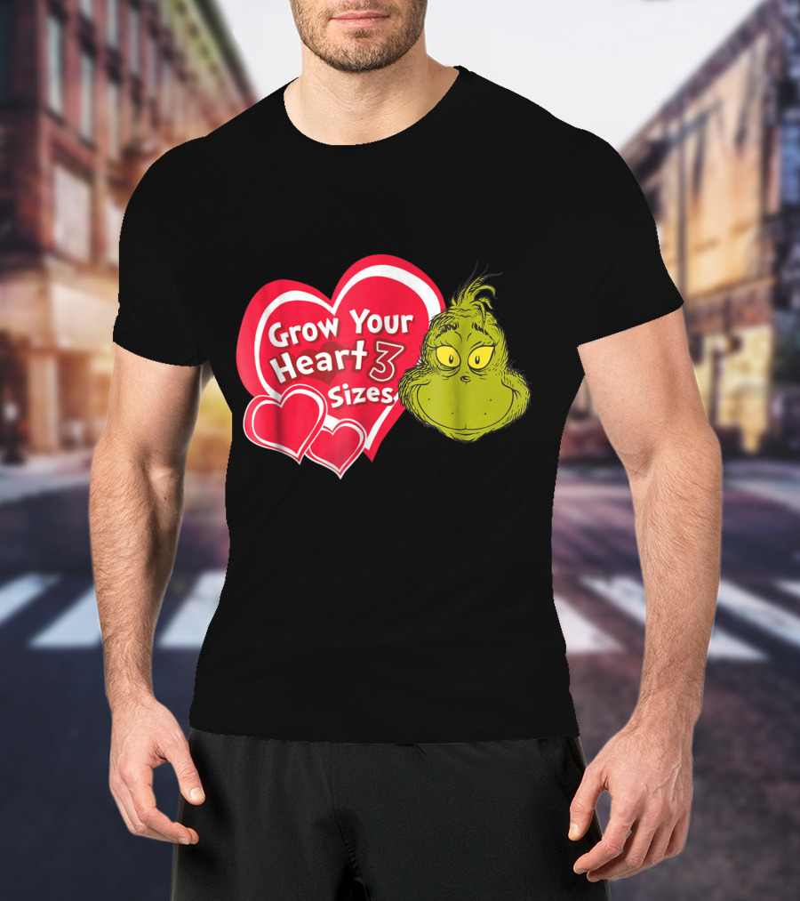 Dr Seuss Grinch Grow Your Heart 3 Sizes T-Shirt